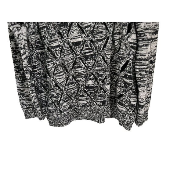 OPENING CEREMONY BLACK KNIT CUT OUT DIAMONDS JUMPER SWEATER WOOL BLEND M - Picture 3 of 9